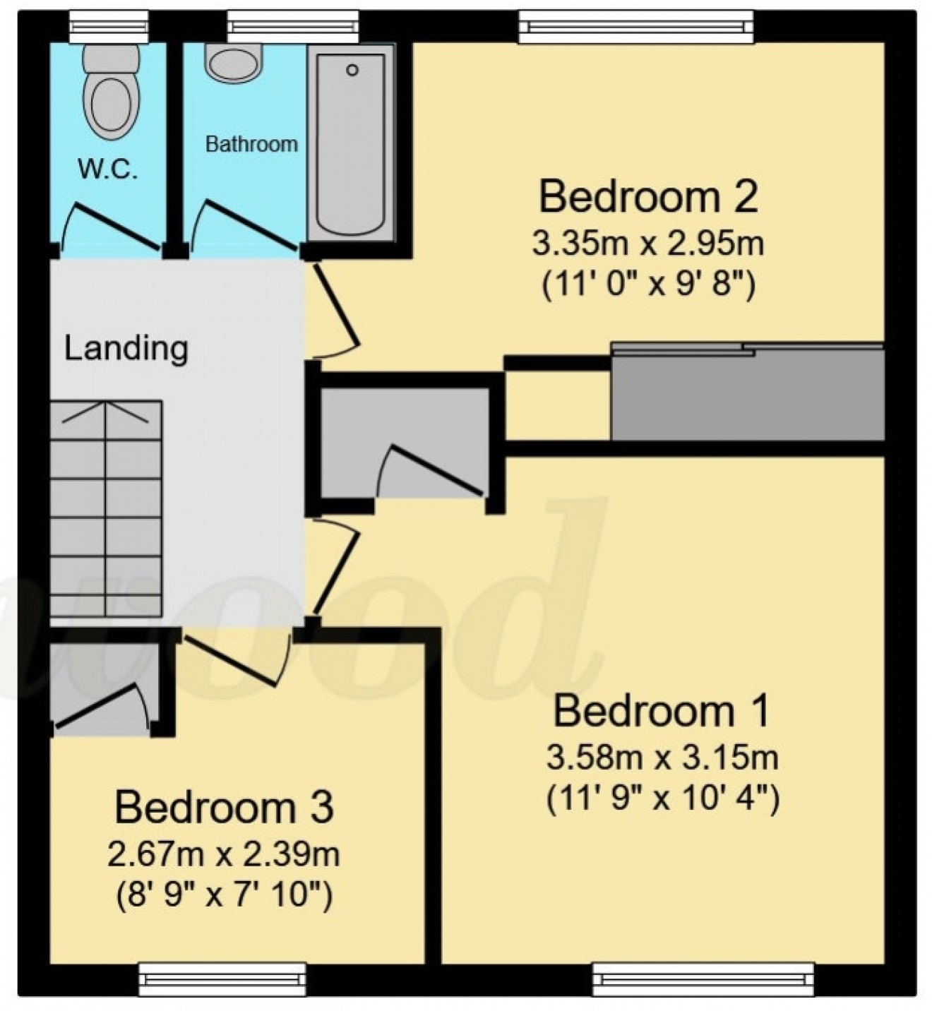 Floorplan for 27 Champney Close, Whitehill, Bordon, Hampshire, GU35 9DX, UK