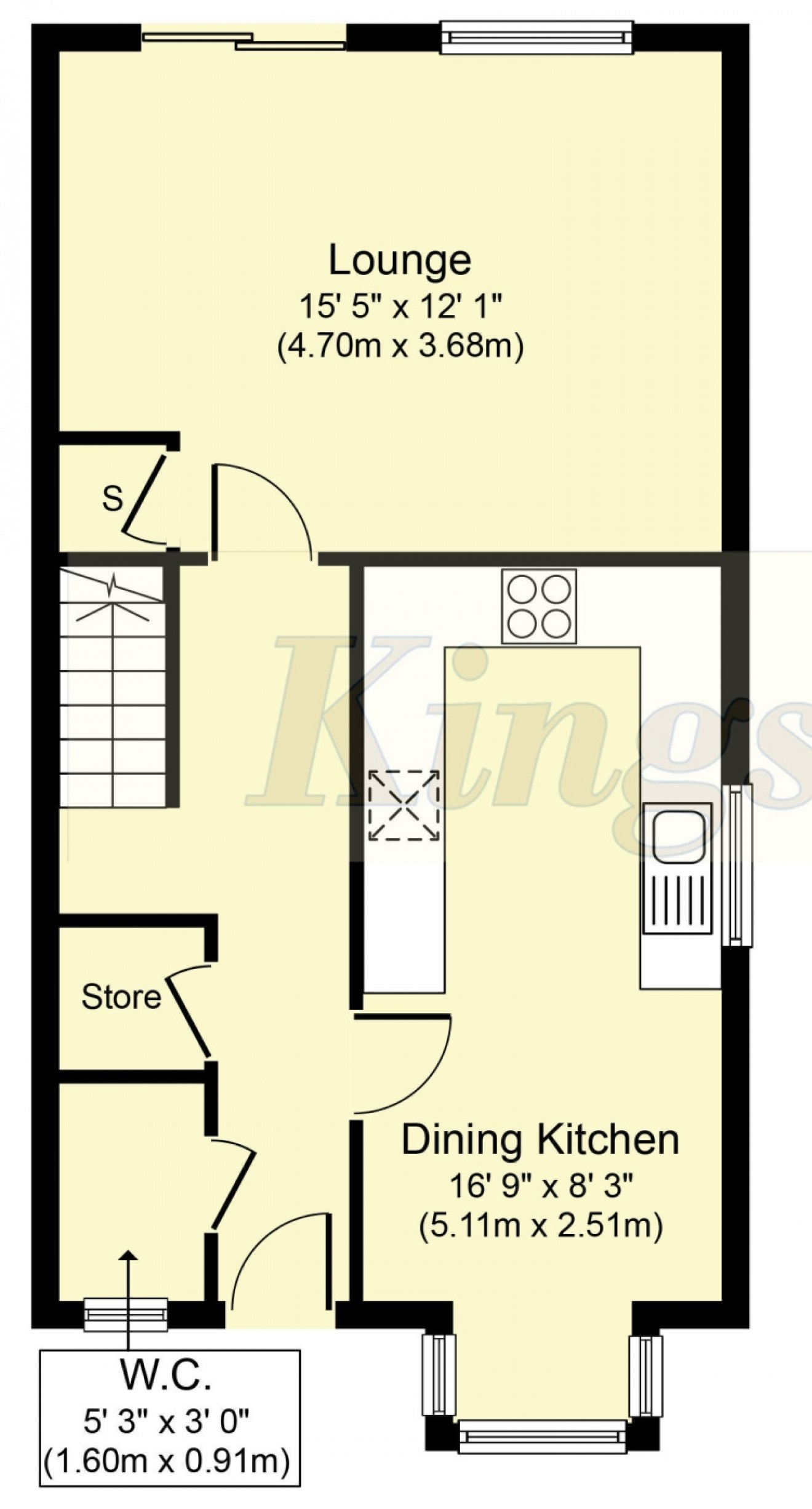 Floorplan for 104 Chase Road, Lindford, Bordon, Hampshire, GU35 0RR, UK