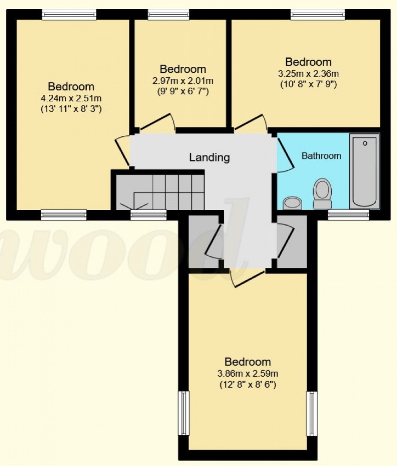 Floorplan for 25 Montrose Close, Whitehill, Bordon, Hampshire, GU35 9RG, UK