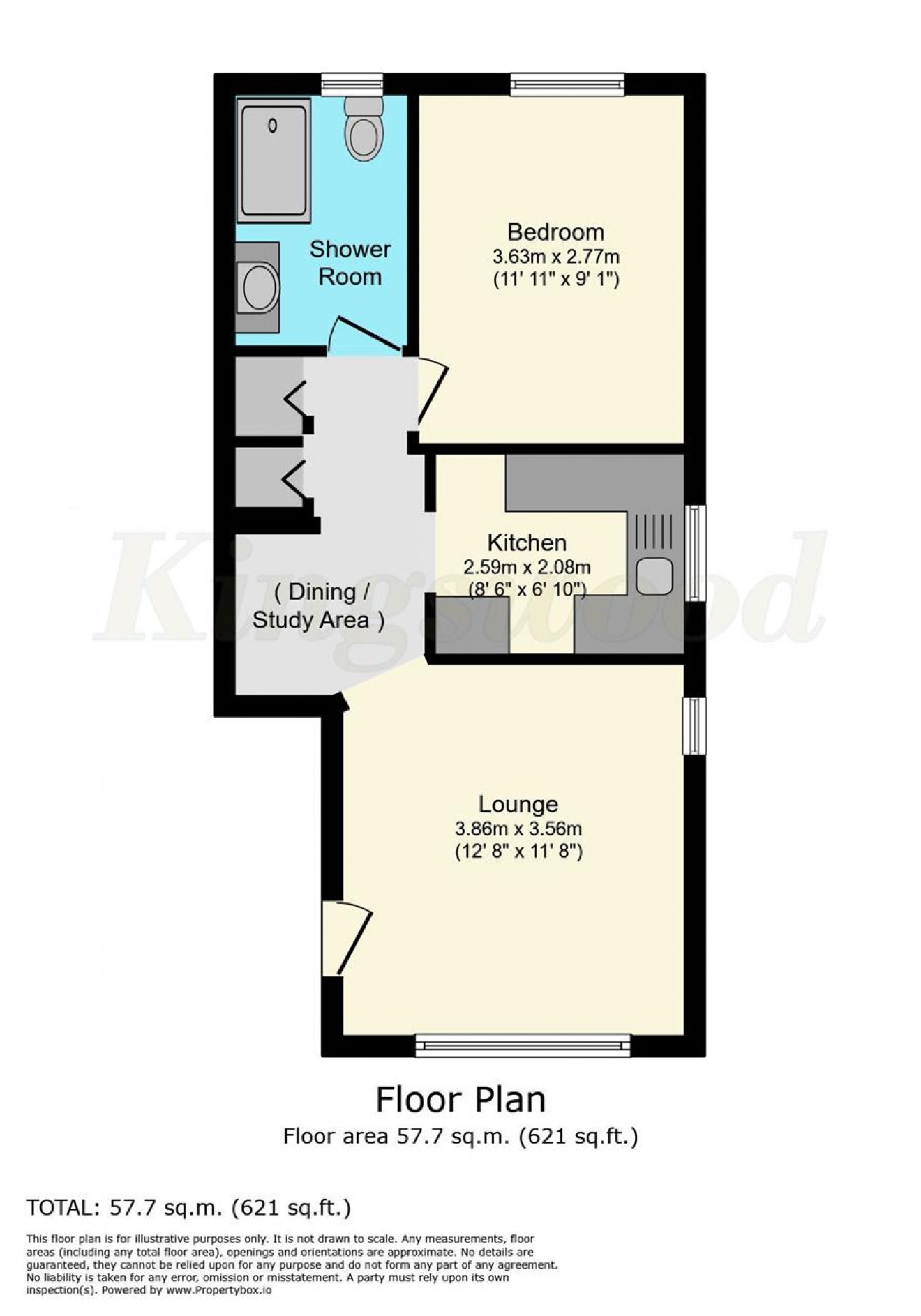 Floorplan for Flat 2, 14 Forest Road, Bordon