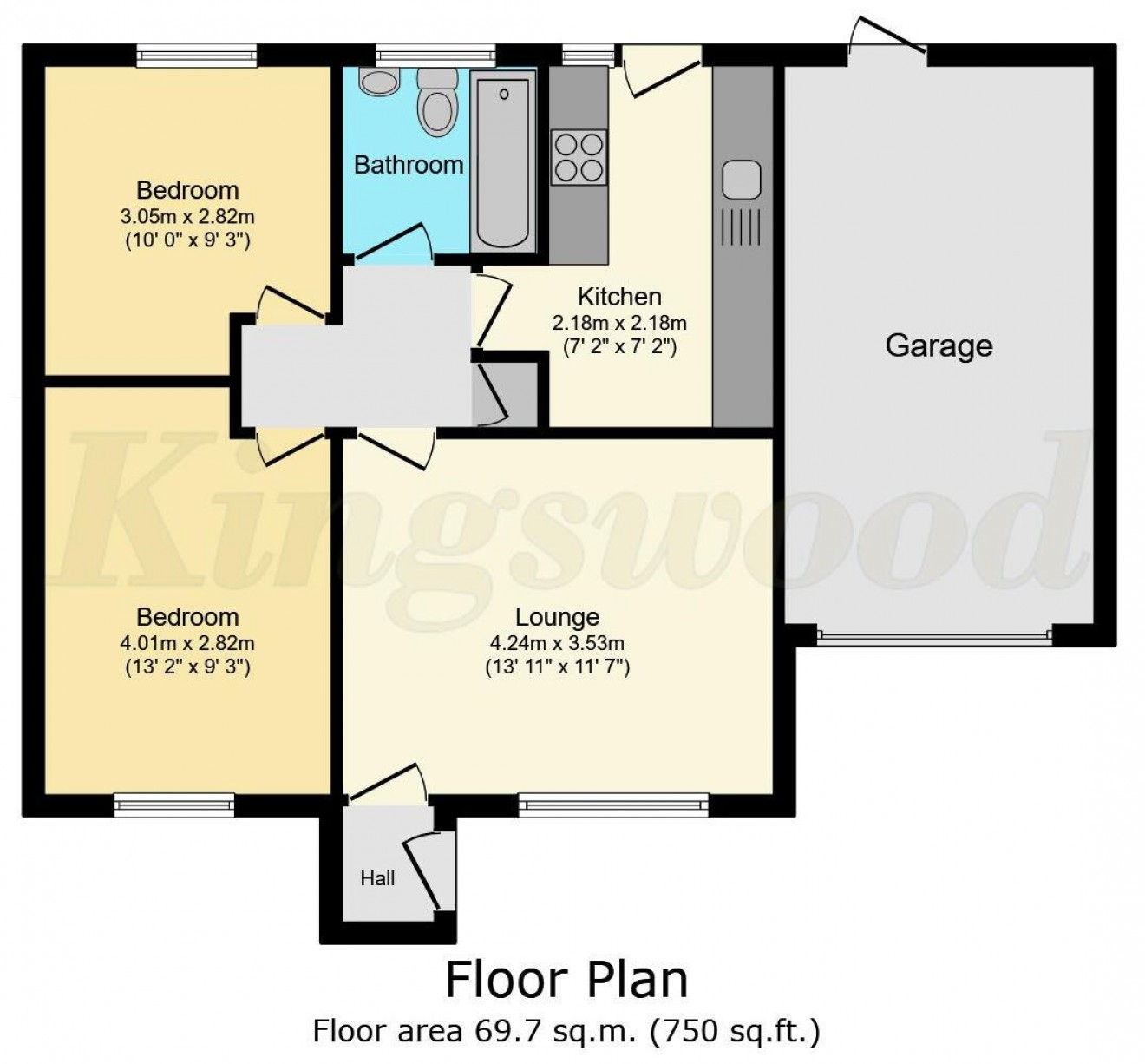 Floorplan for Bedford Close, Whitehill