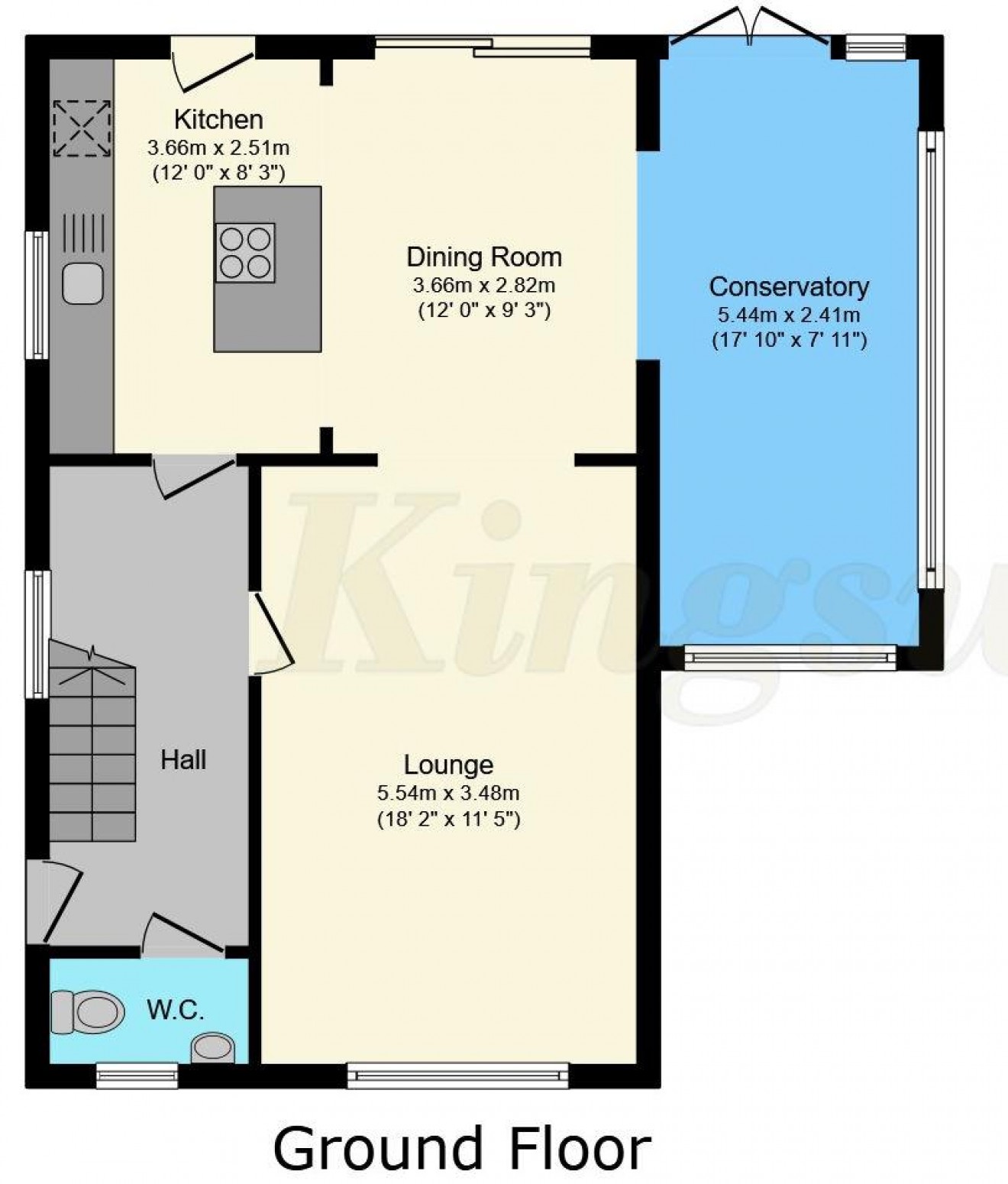 Floorplan for Cornwall Road, Whitehill