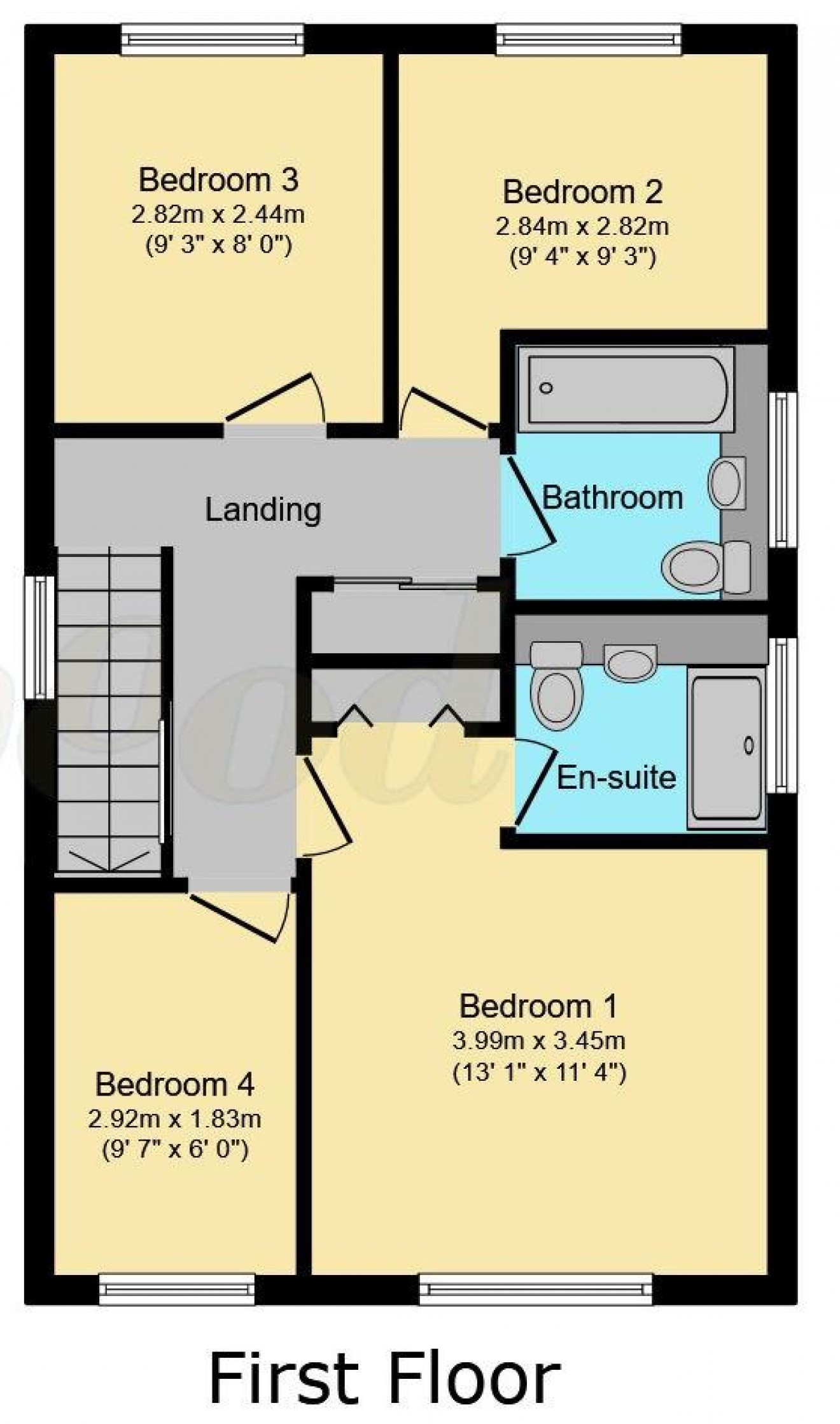 Floorplan for Cornwall Road, Whitehill