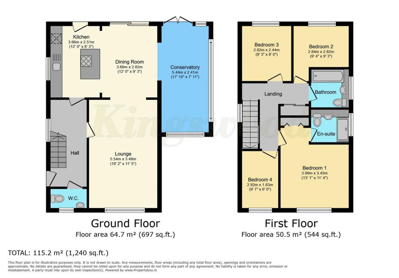 Floorplan for Cornwall Road, Whitehill